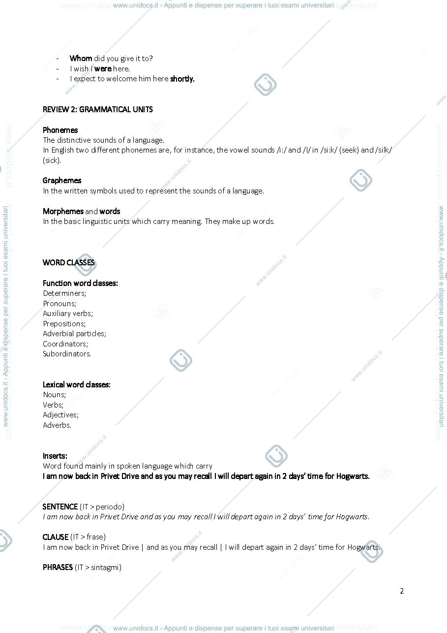 Anteprima pagina 2 — Appunti di Lingua inglese 2