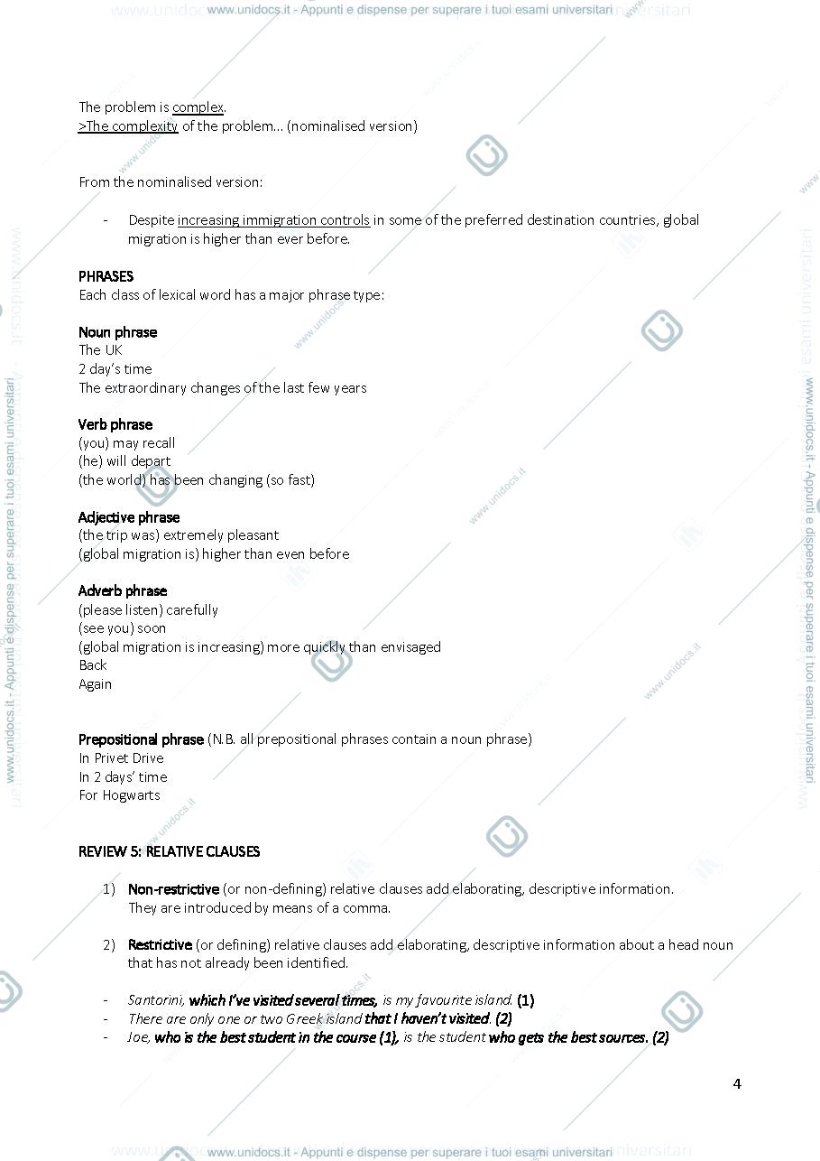 Anteprima pagina 4 — Appunti di Lingua inglese 2
