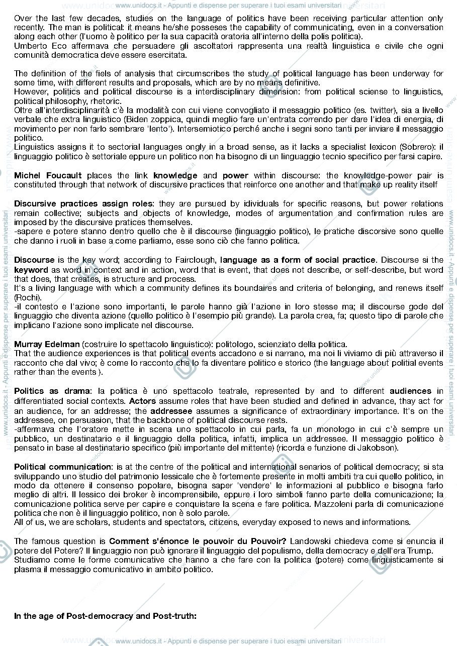 Anteprima pagina 1 — Lingua inglese III
