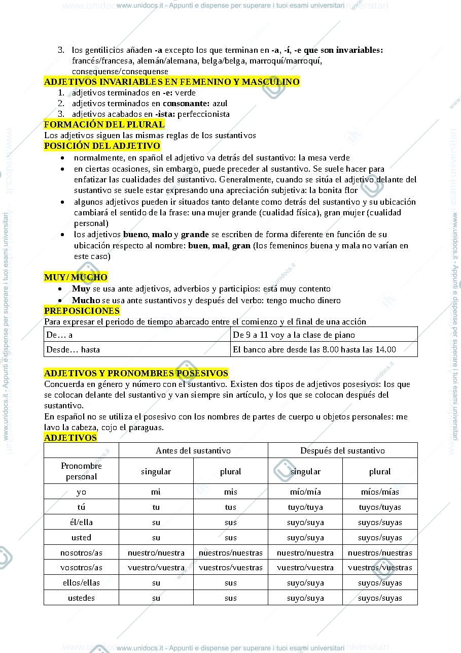 Anteprima pagina 3 — Regole basiche di grammatica spagnola