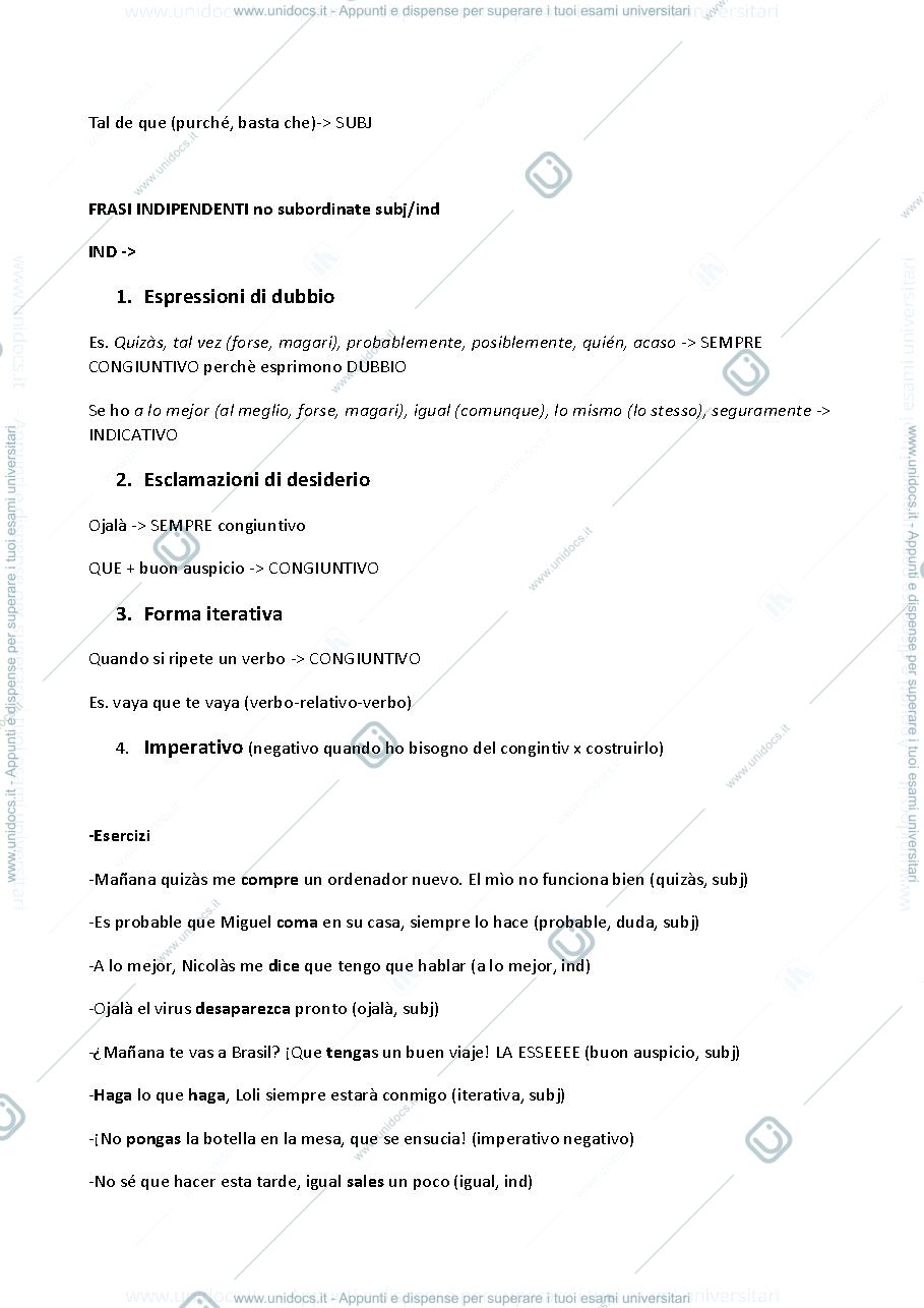 Anteprima pagina 2 — Appunti per lettorato secondo e terzo anno (subjuntivo)