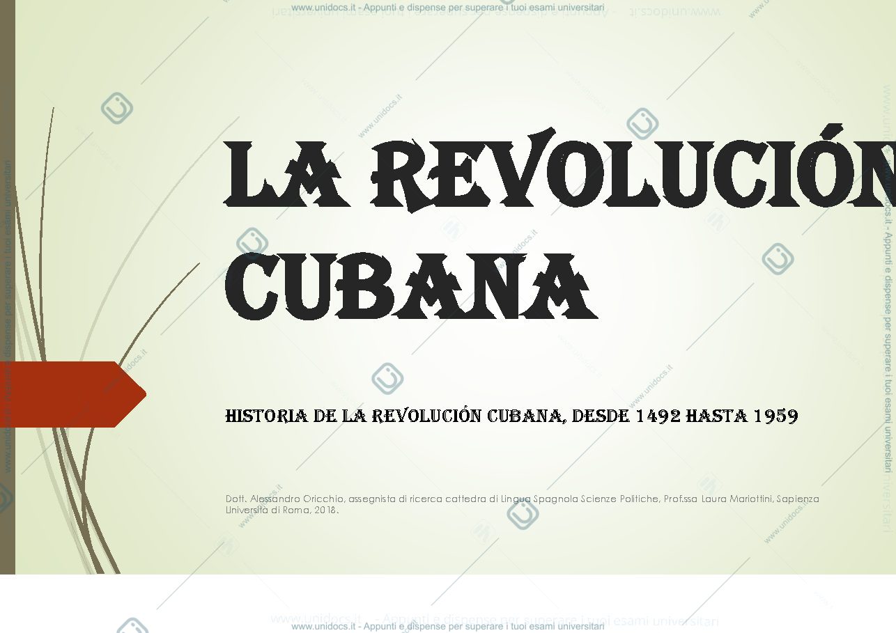 Anteprima pagina 1 — la rivoluzione cubana