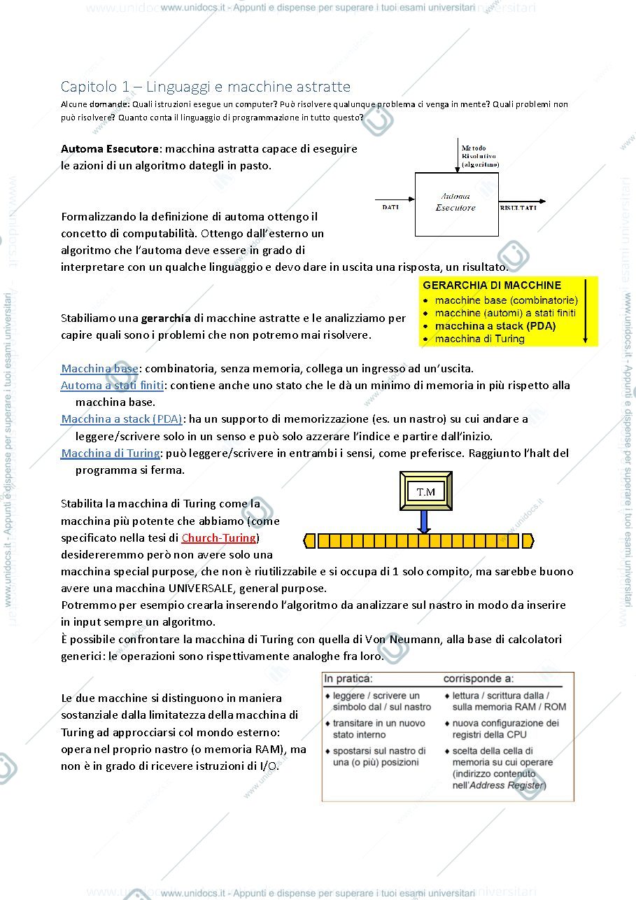 Anteprima pagina 3 — Linguaggi e modelli computazionali