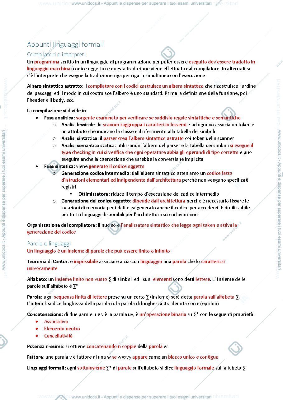 Anteprima pagina 1 — LFC riassunto appunti