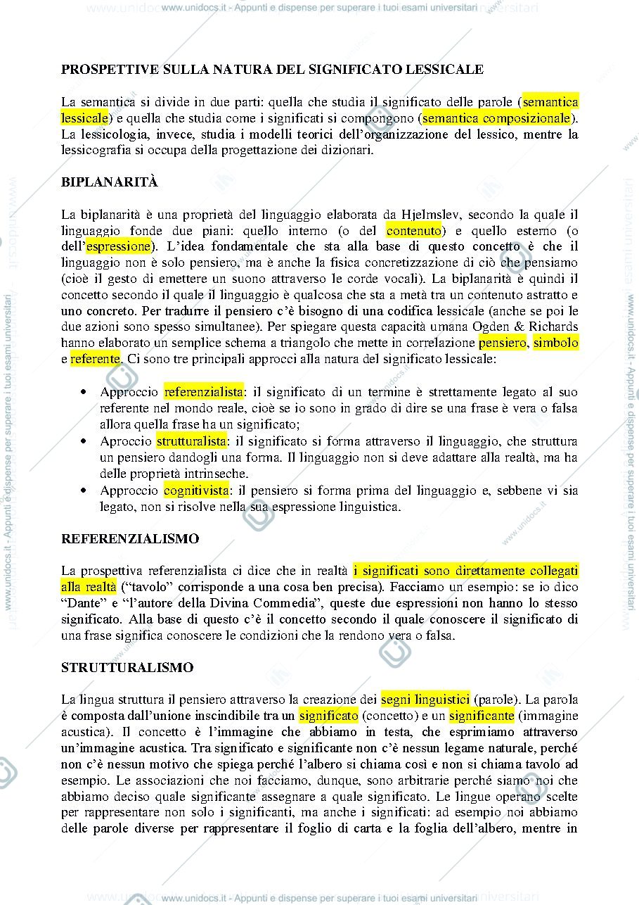 Anteprima pagina 1 — Semantica 1