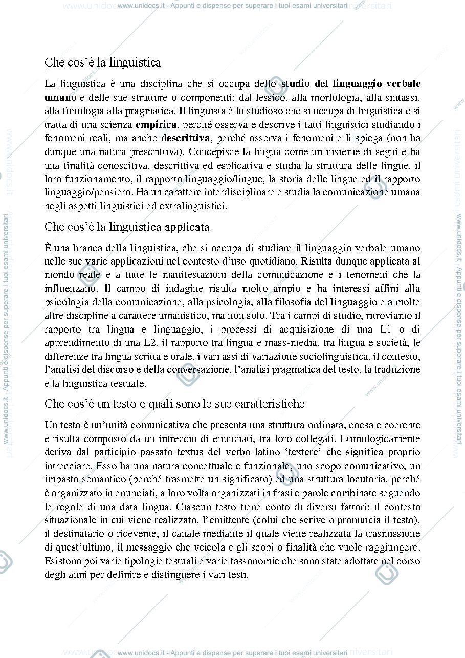 Anteprima pagina 1 — domande riassuntive sul corso