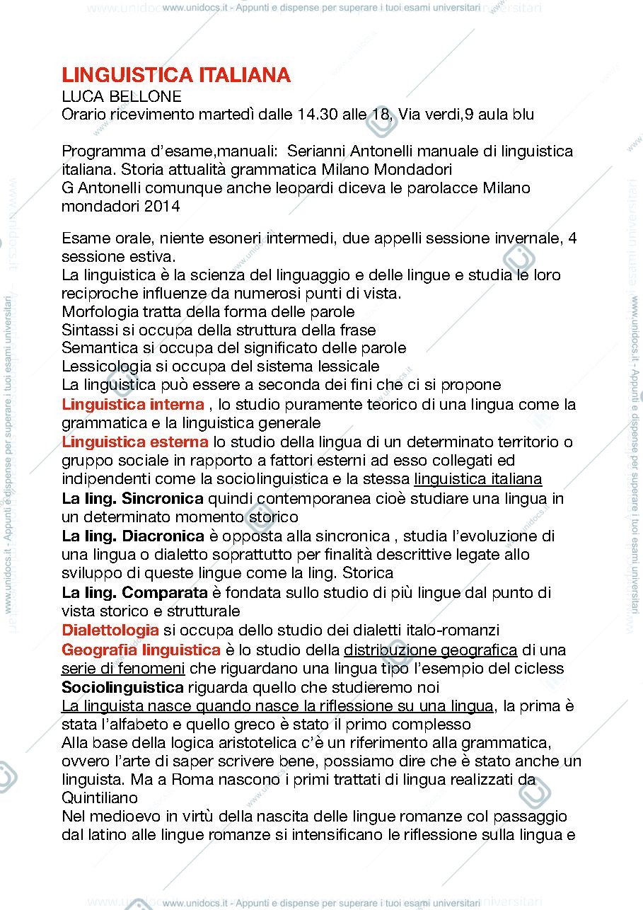 Anteprima pagina 1 — Linguistica Italiana