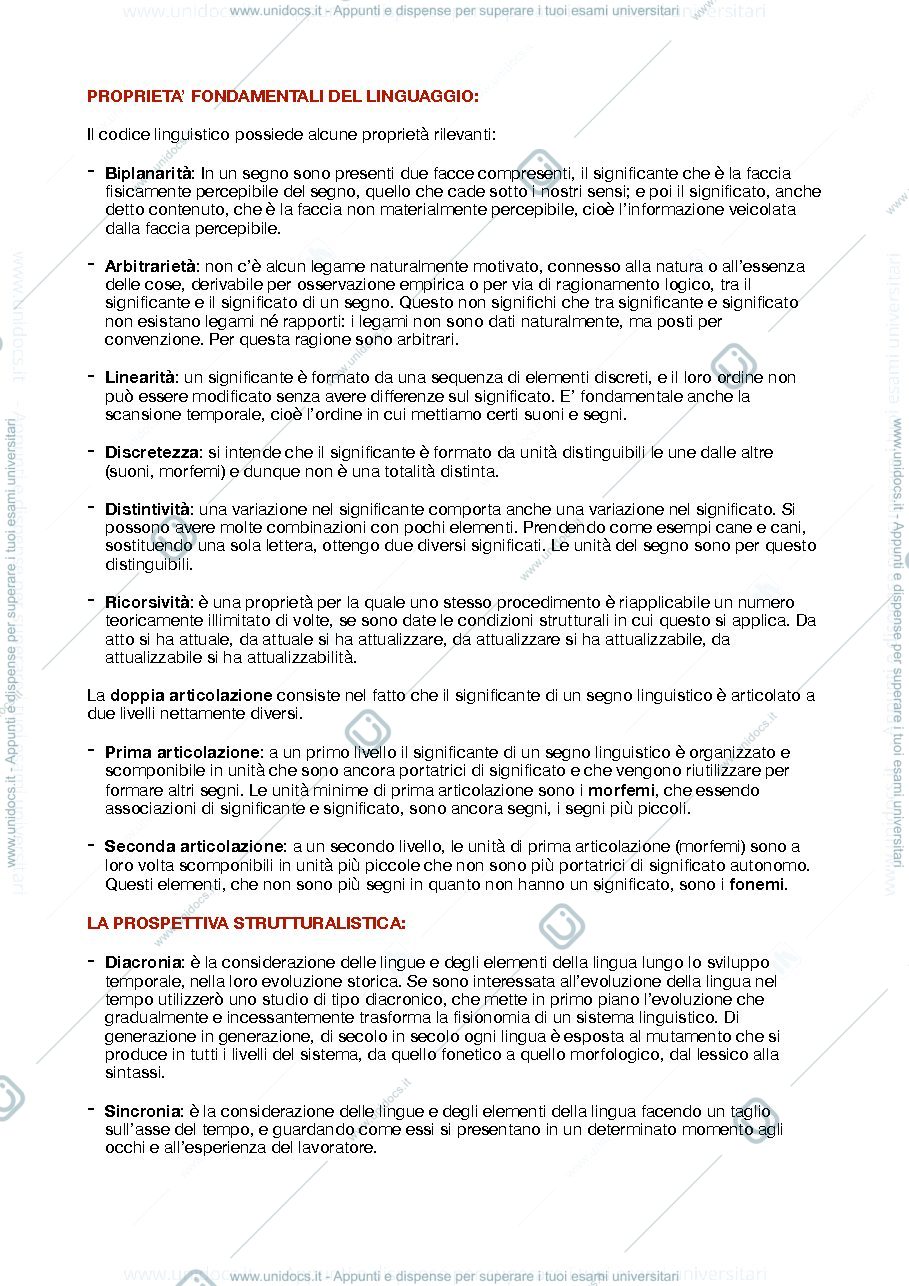Anteprima pagina 2 — Appunti di linguistica generale