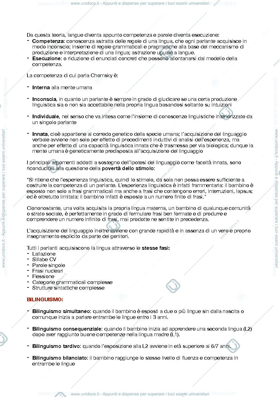 Anteprima pagina 4 — Appunti di linguistica generale