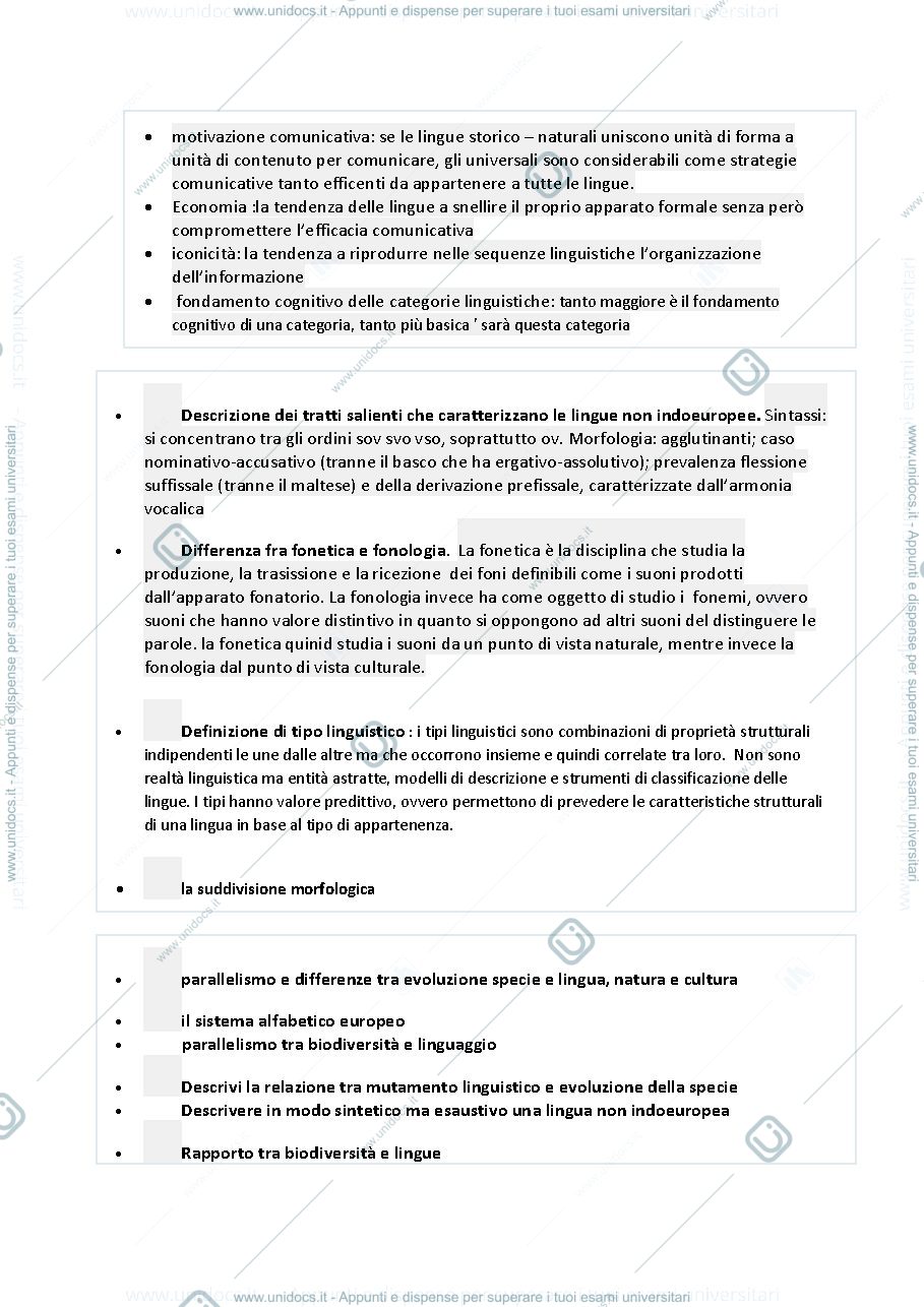 Anteprima pagina 2 — domande di esame di linguistica generale
