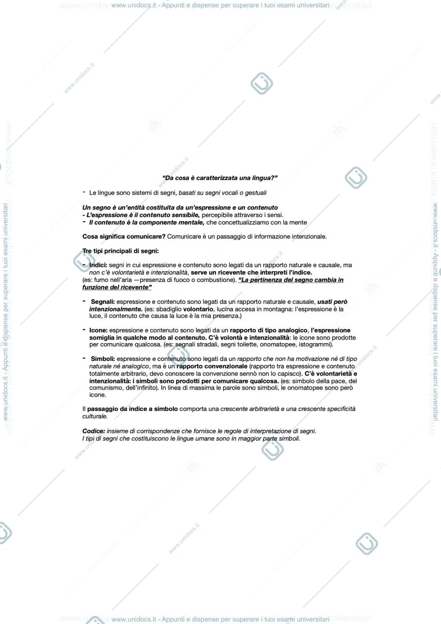 Anteprima pagina 1 — Caratterizzazione e struttura dei sistemi linguistici