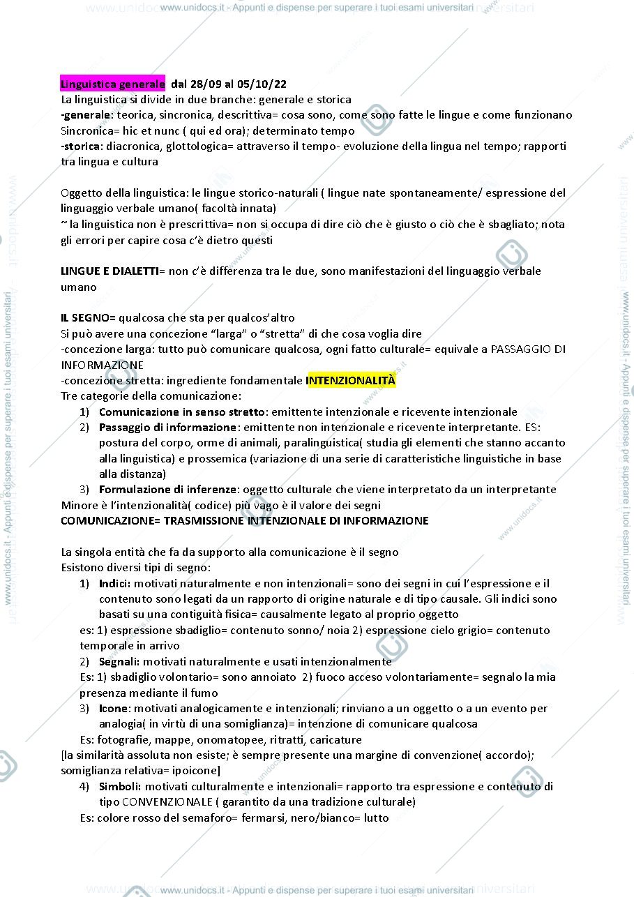 Anteprima pagina 1 — linguistica generale