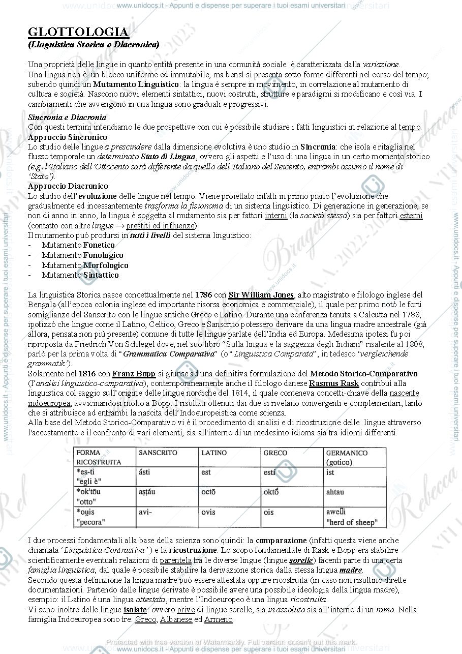 Anteprima pagina 1 — Glottologia