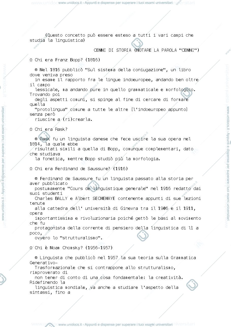 Anteprima pagina 3 — Linguistica generale domande d'esame