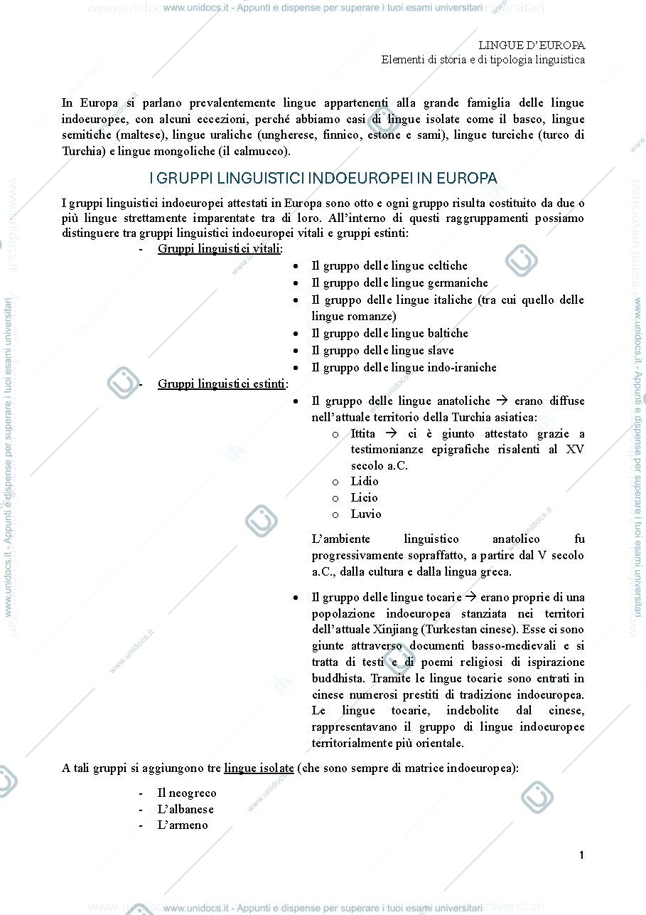 Anteprima pagina 1 — Linguistica generale 