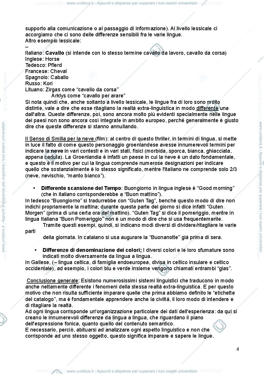 Anteprima pagina 4 — Appunti Linguistica Generale 