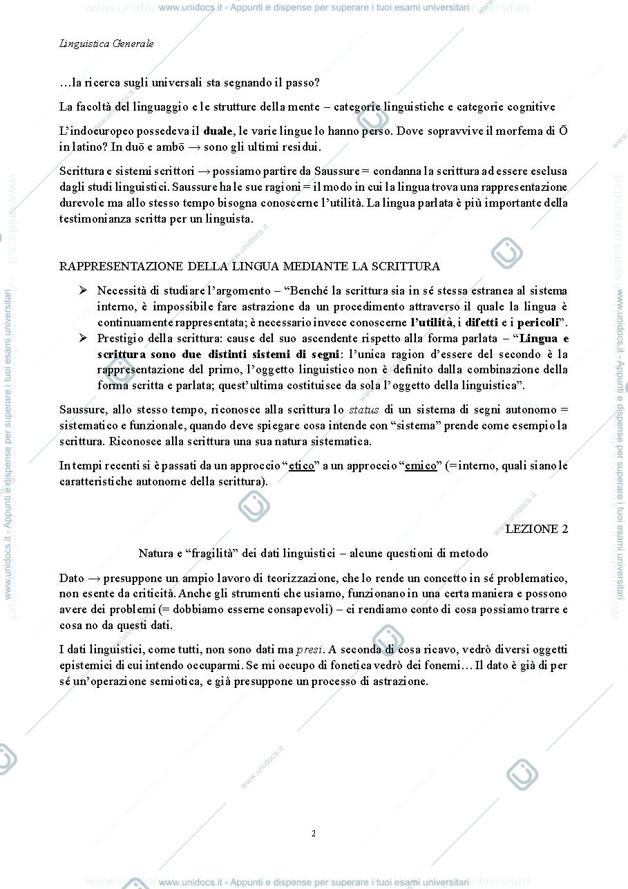 Anteprima pagina 3 — Appunti Linguistica Generale [Codice: 1081L]