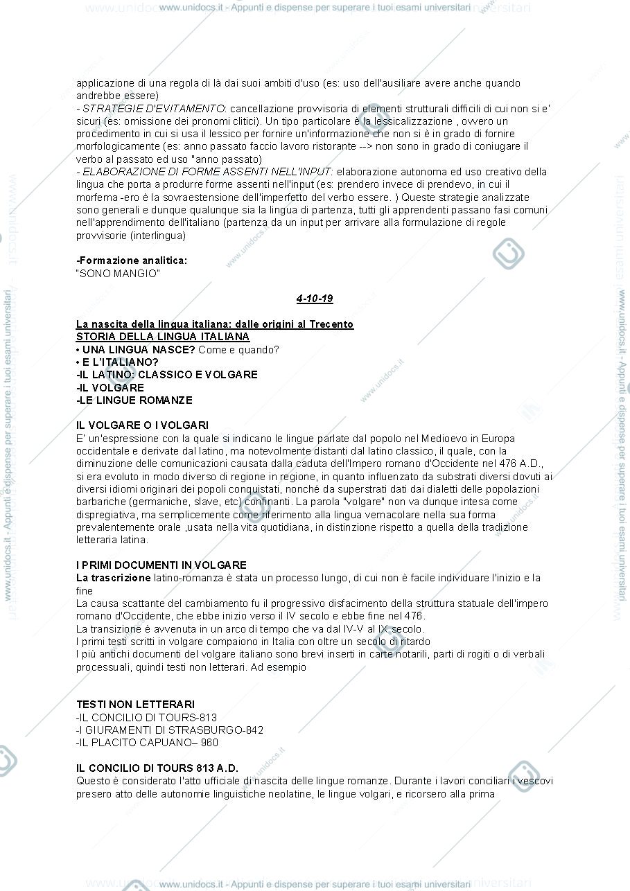 Anteprima pagina 3 — Appunti Primo compitino Linguistica Italiana 