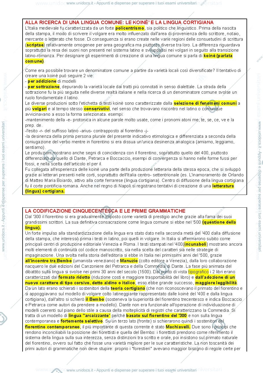 Anteprima pagina 2 — Appunti 3 compitino Linguistica Italiana