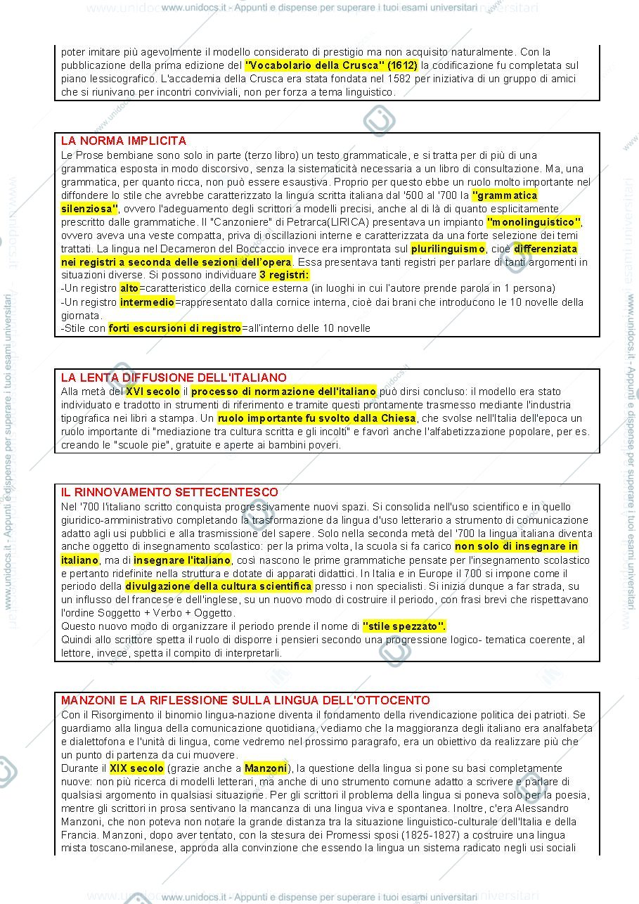 Anteprima pagina 3 — Appunti 3 compitino Linguistica Italiana