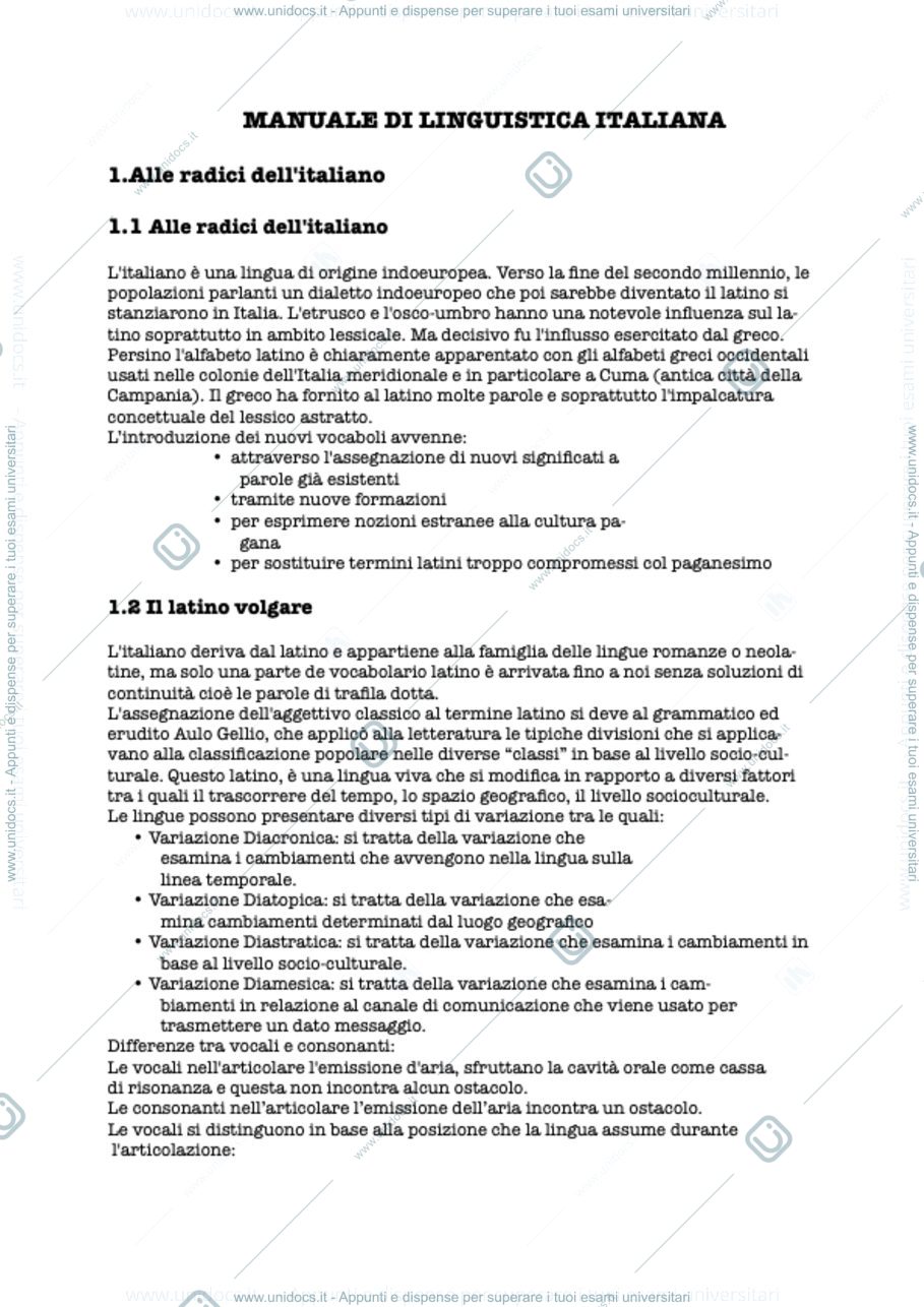 Anteprima pagina 1 — linguistica italiana