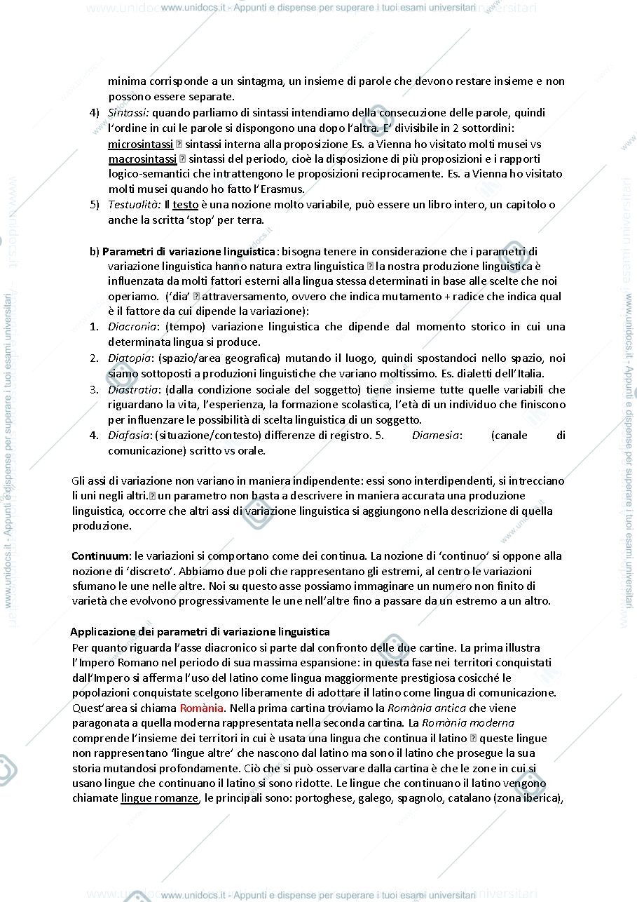 Anteprima pagina 2 — Appunti delle lezioni di linguistica italiana