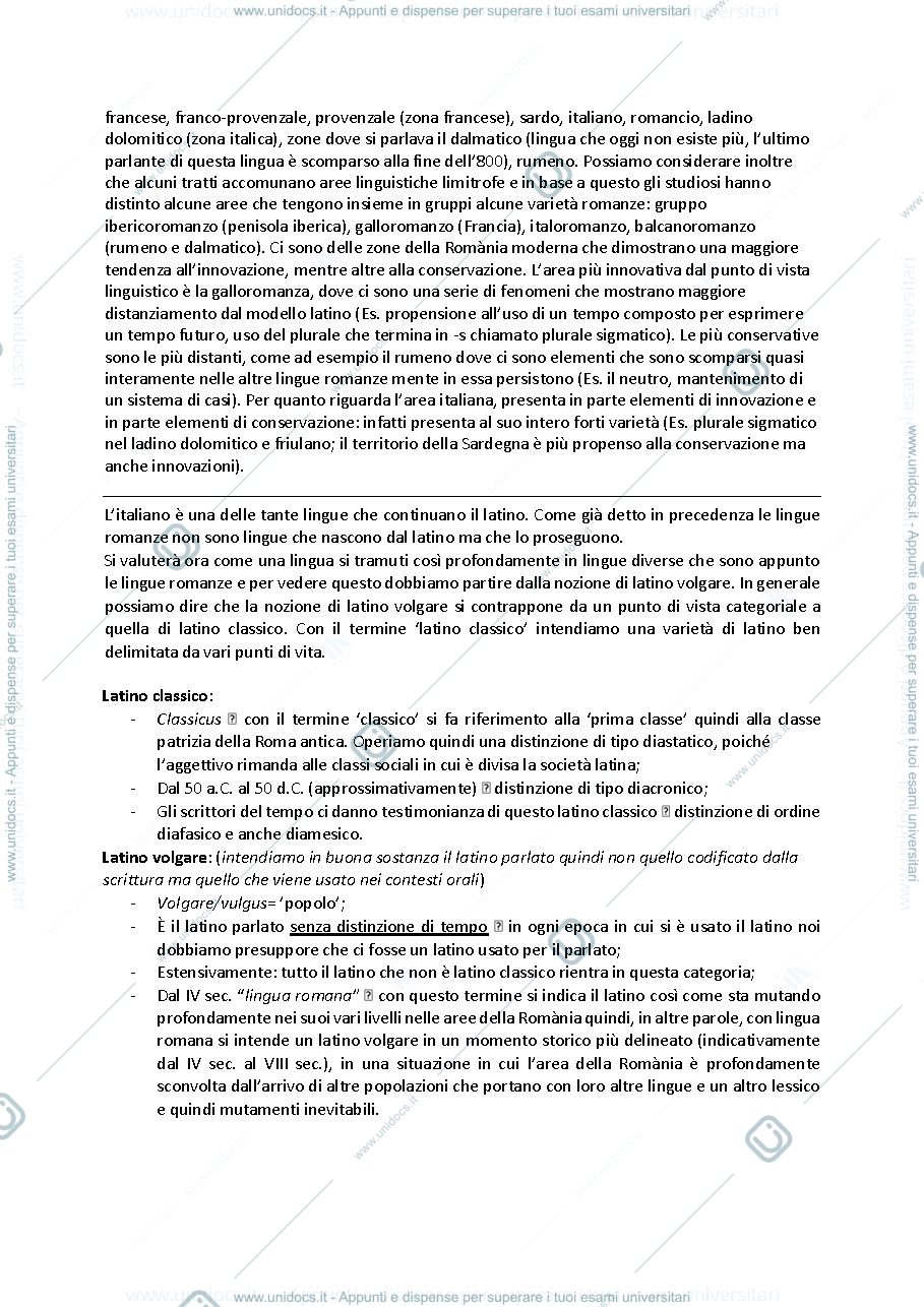 Anteprima pagina 3 — Appunti delle lezioni di linguistica italiana