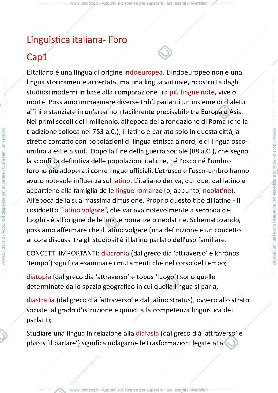 Anteprima pagina 1 — Riassunto primi 3 capitoli manuale linguistica italiana