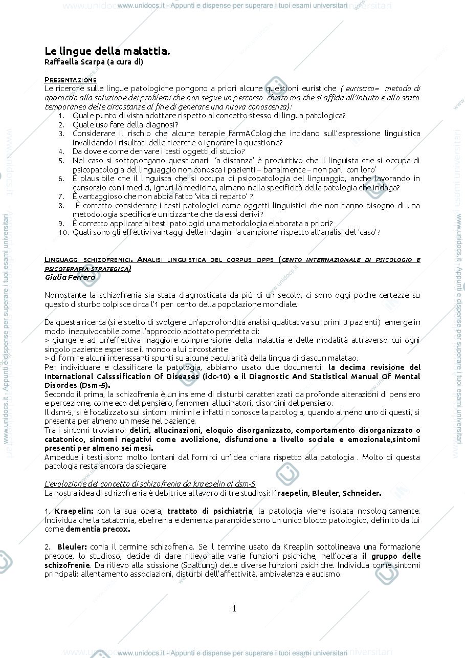 Anteprima pagina 1 — Le lingue della malattia
