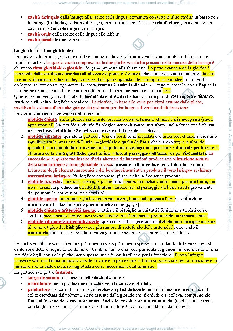 Anteprima pagina 2 — Linguistica Riassunto Capitolo 2. FONETICA ARTICOLATORIA