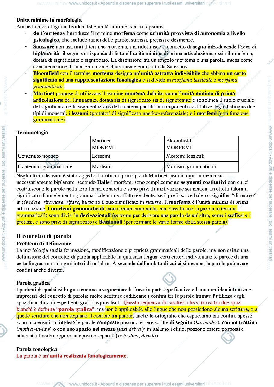 Anteprima pagina 2 — Linguistica Riassunto Capitolo 5. MORFOLOGIA E SINTASSI