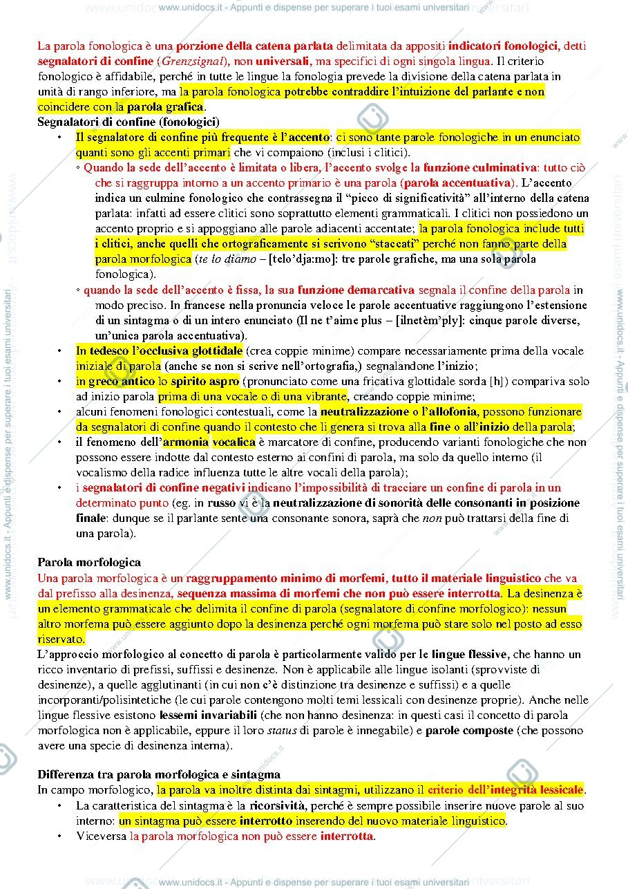 Anteprima pagina 3 — Linguistica Riassunto Capitolo 5. MORFOLOGIA E SINTASSI