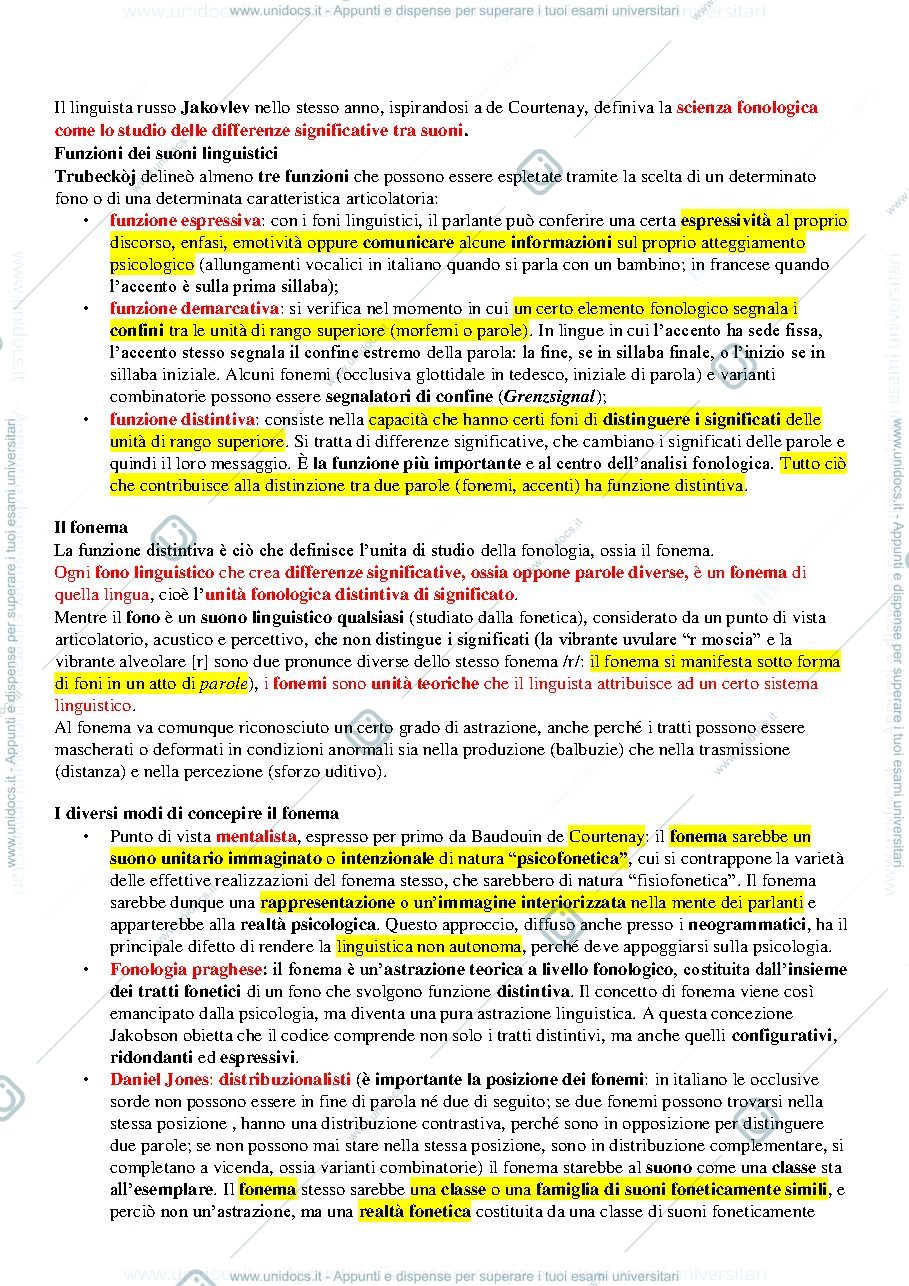 Anteprima pagina 2 — Linguistica Riassunto Capitolo 4. FONOLOGIA