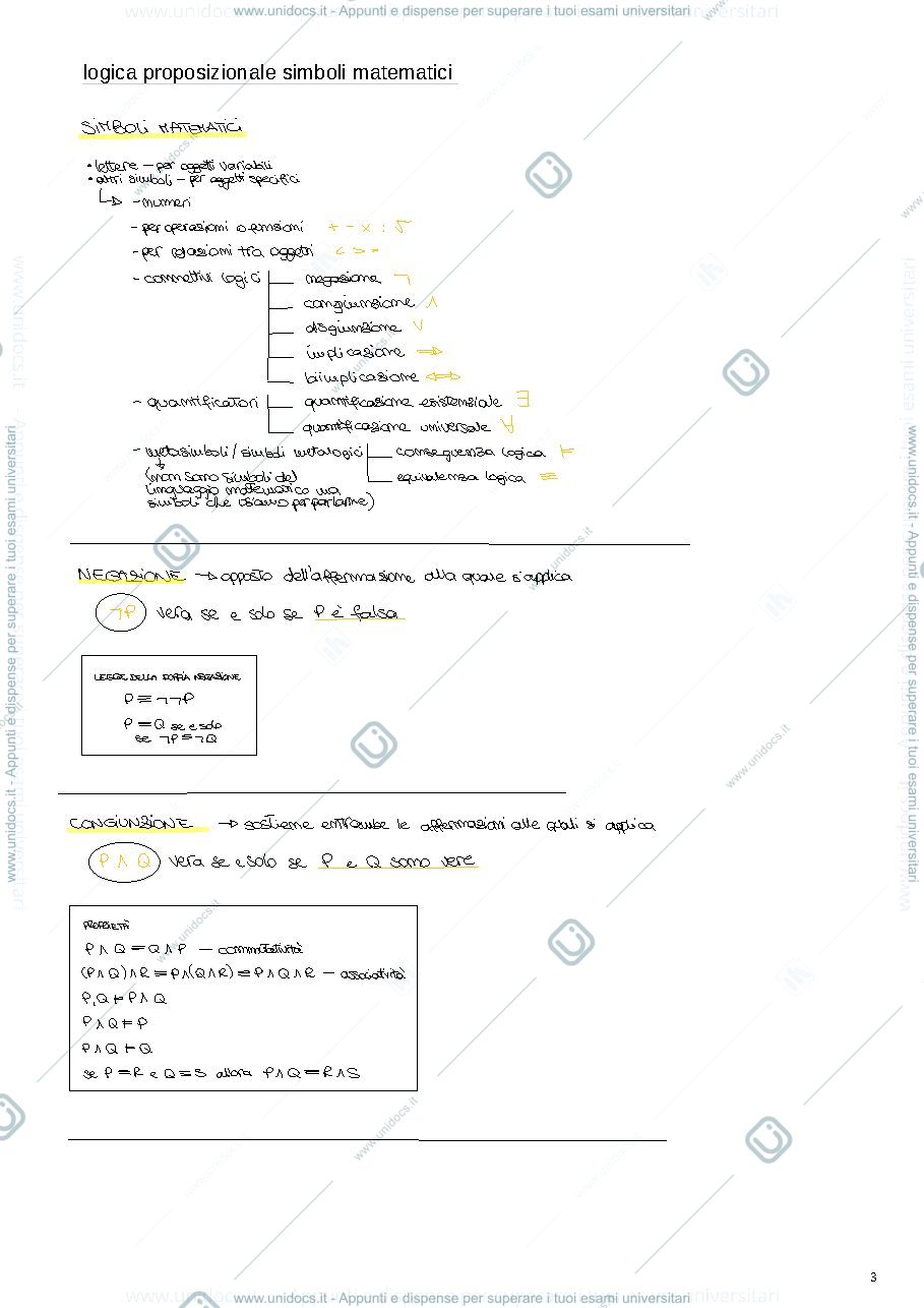 Anteprima pagina 3 — esame universitario di LOGICA