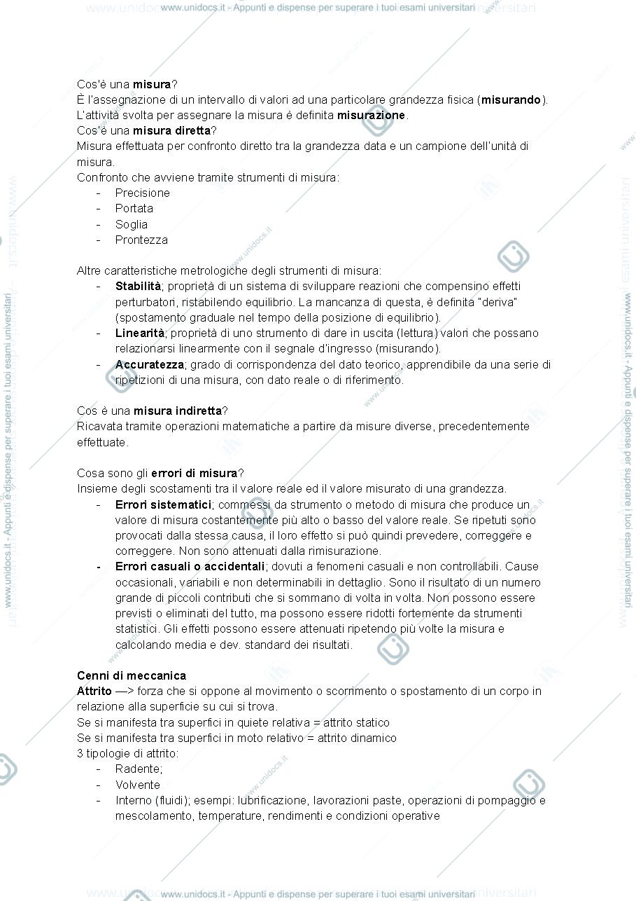 Anteprima pagina 1 — Riassunti di Macchine ed Impianti dell'industria agroalimentare