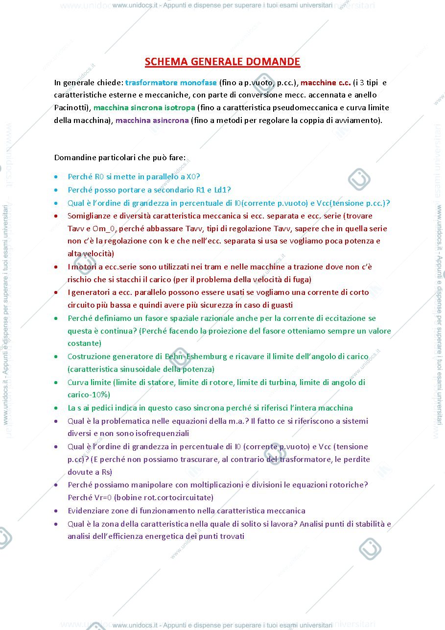 Anteprima pagina 1 — Domande orale Prof: Mauri
