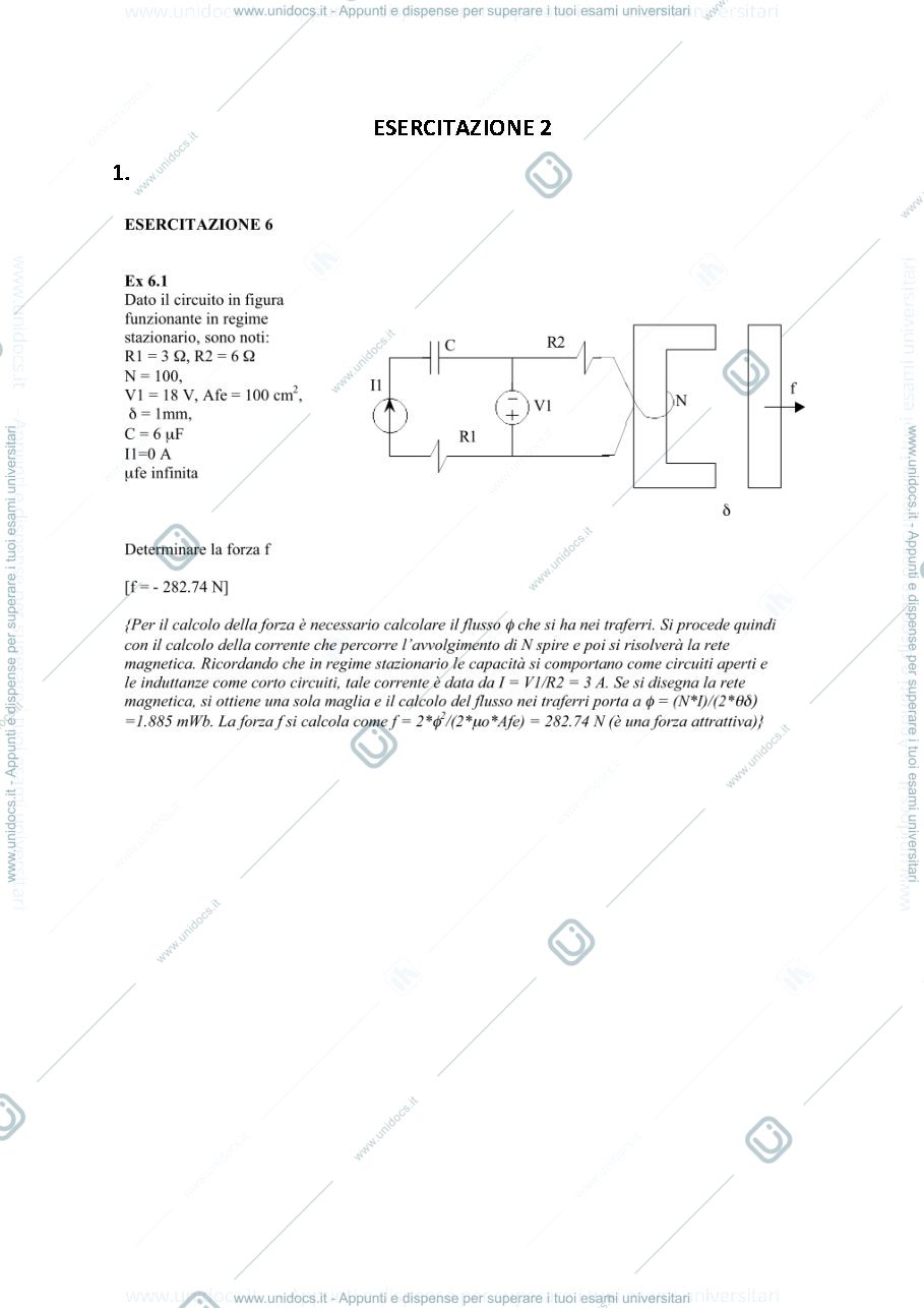 Anteprima pagina 1 — esercitazioni corso prof: Mauri