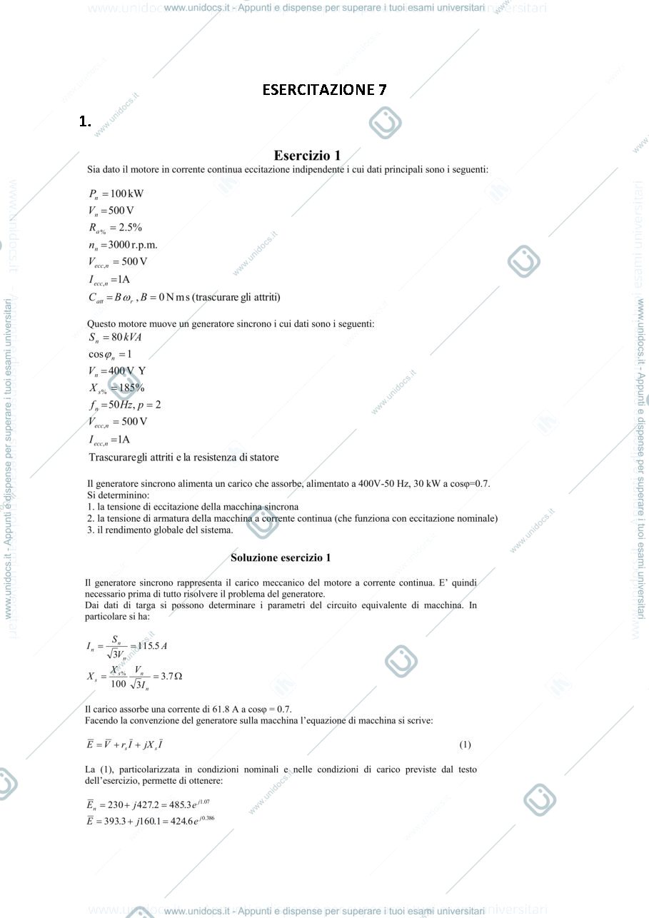 Anteprima pagina 1 — esercitazioni corso prof: Mauri
