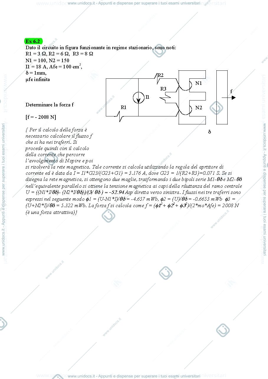 Anteprima pagina 2 — esercizi forze nei circuiti magnetici esercizi per corso prof: Mauri