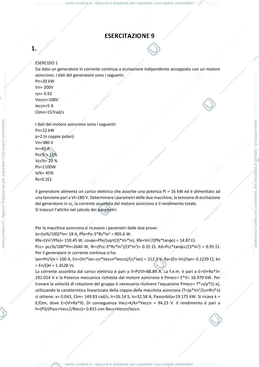 Anteprima pagina 1 — esercitazioni corso prof: Mauri