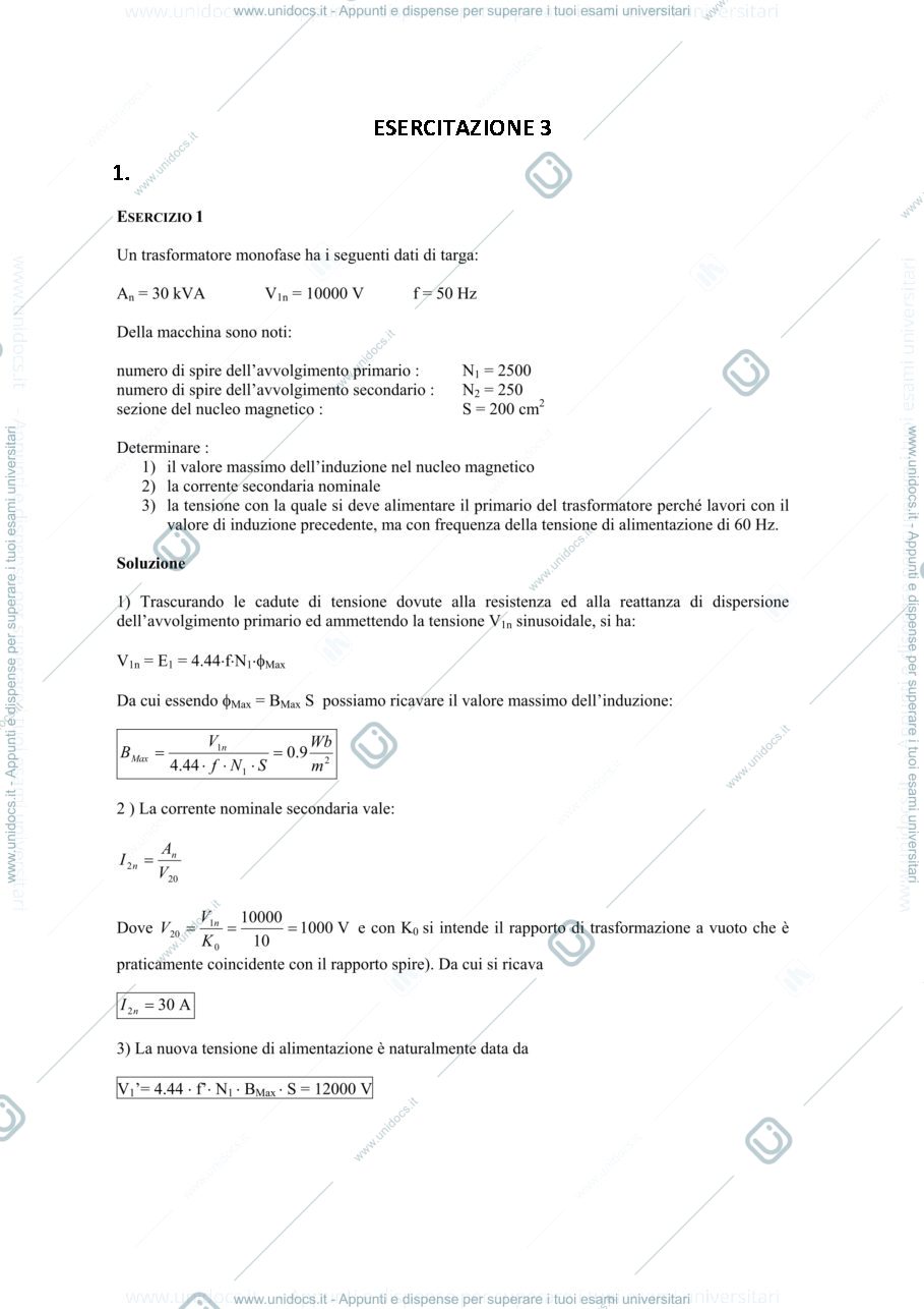 Anteprima pagina 1 — esercitazioni corso prof: Mauri