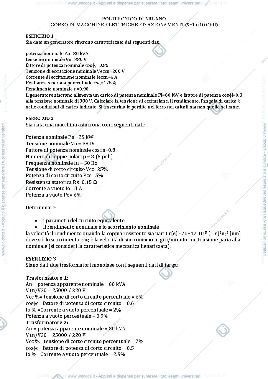 Anteprima pagina 1 — esame030918Macchine_ns esame corso prof: Mauri