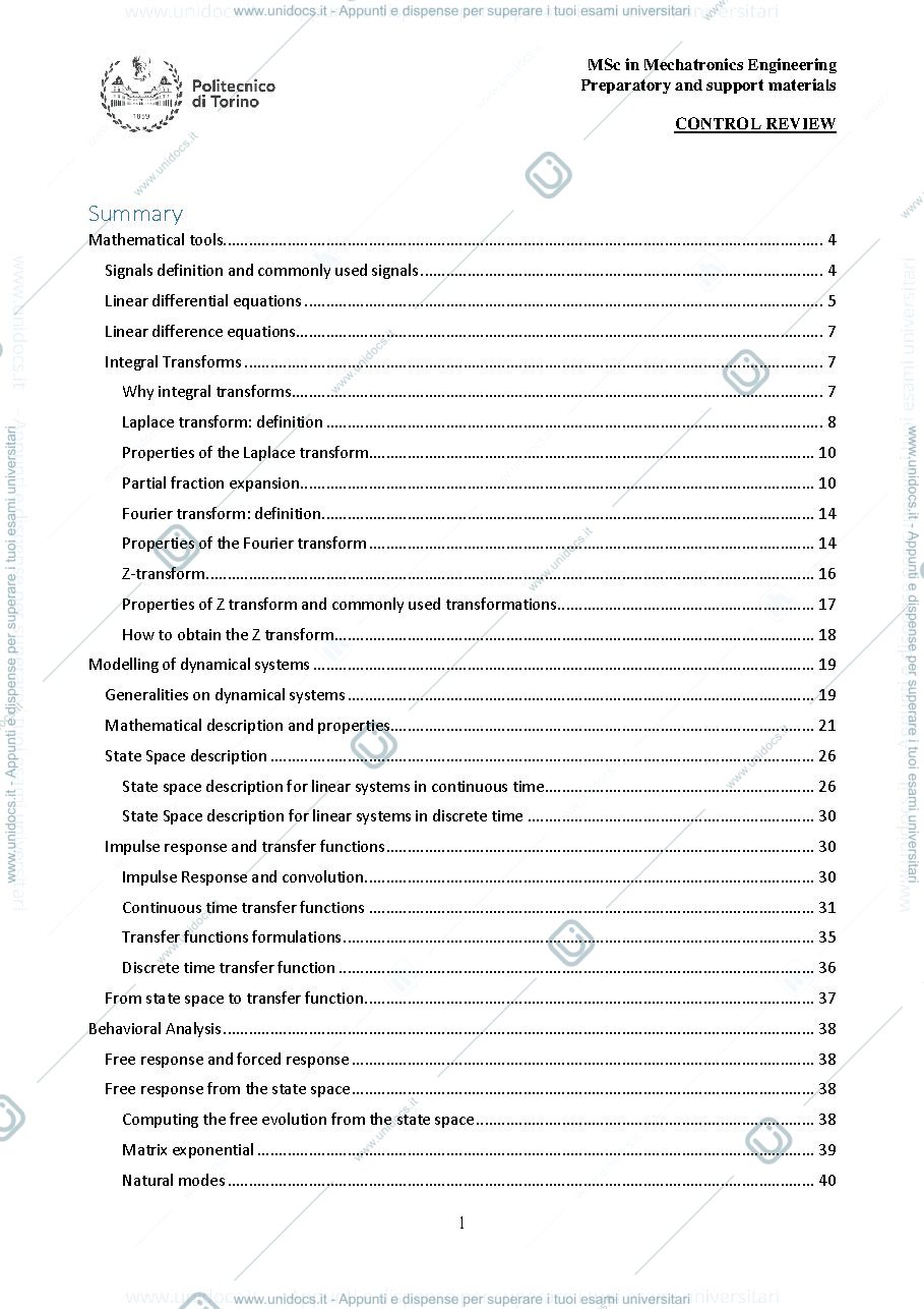 Anteprima pagina 1 — Control Support Material