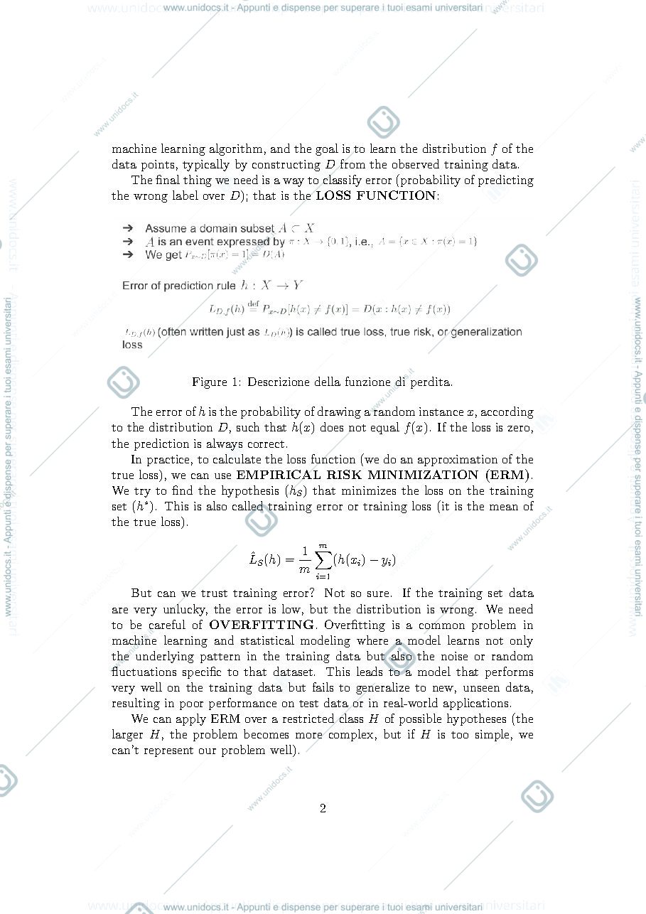 Anteprima pagina 2 — Machine Learning appunti lezioni