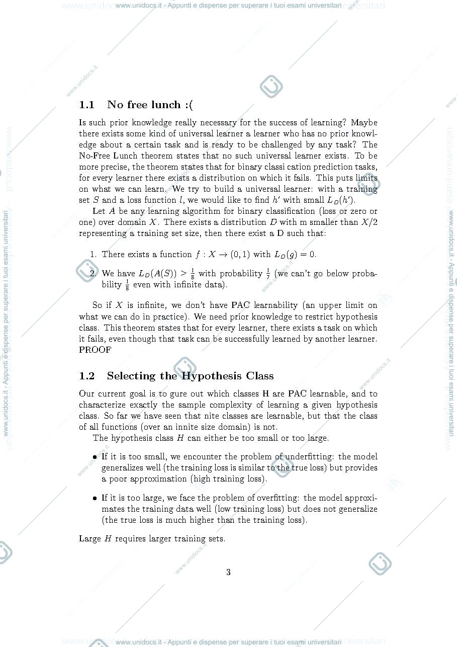 Anteprima pagina 3 — Machine Learning appunti lezioni