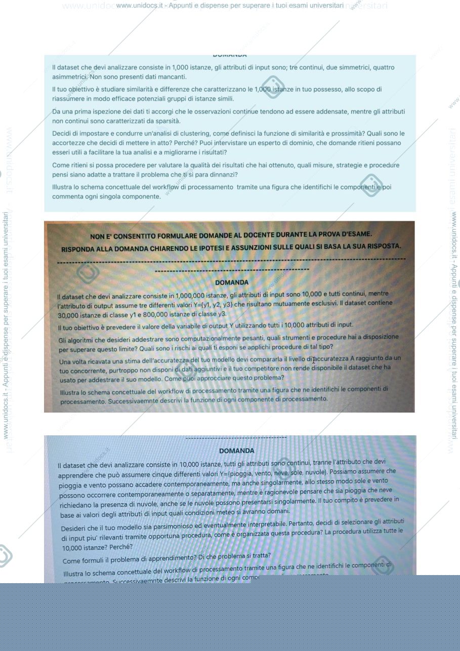 Anteprima pagina 1 — esempi domande aperte