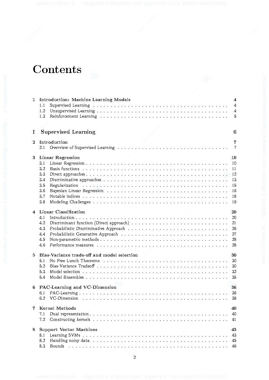 Anteprima pagina 4 — Machine Learning PMDS Notes