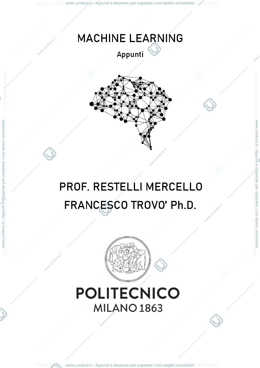Anteprima pagina 1 — Machine Learning