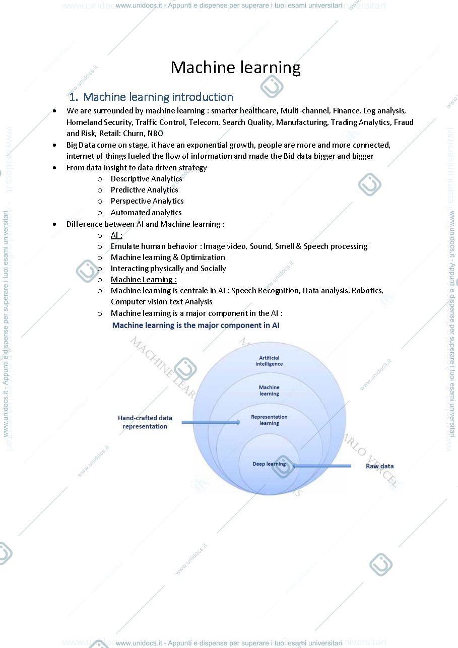Anteprima pagina 1 — Machine learning 