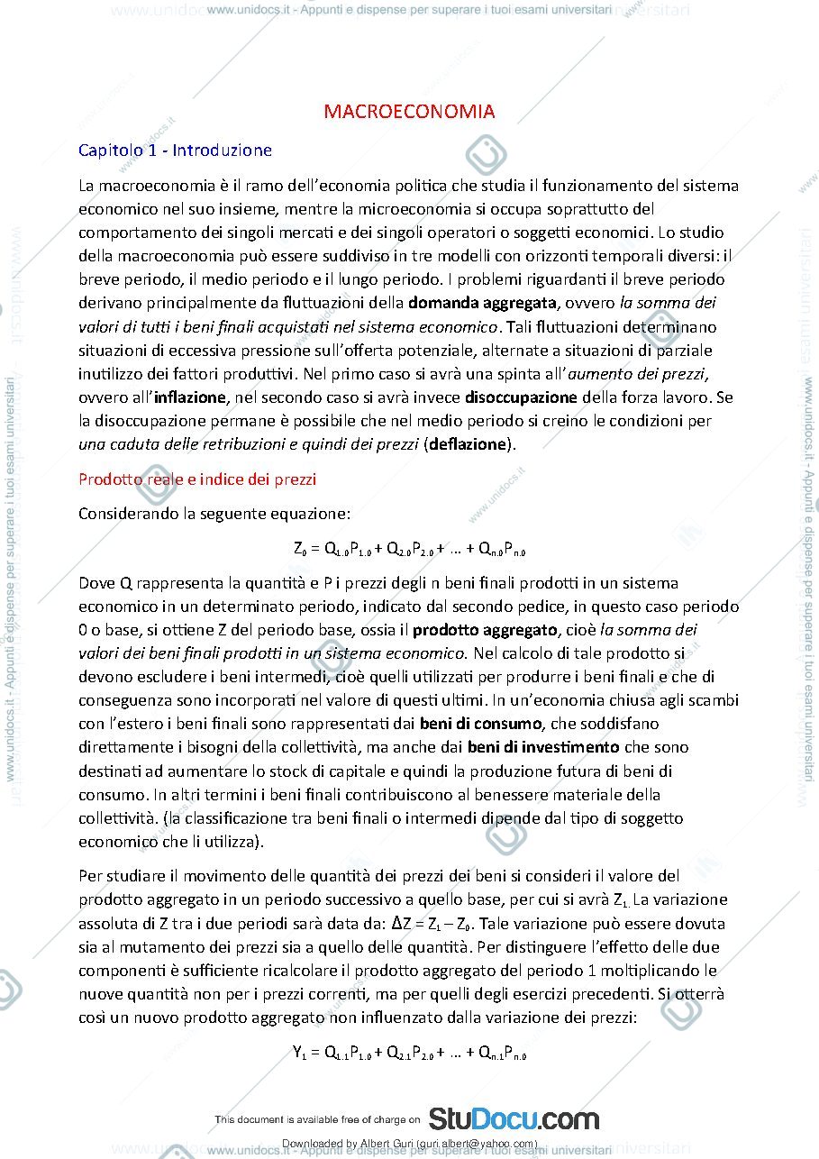 Anteprima pagina 2 — Appunti di Macro